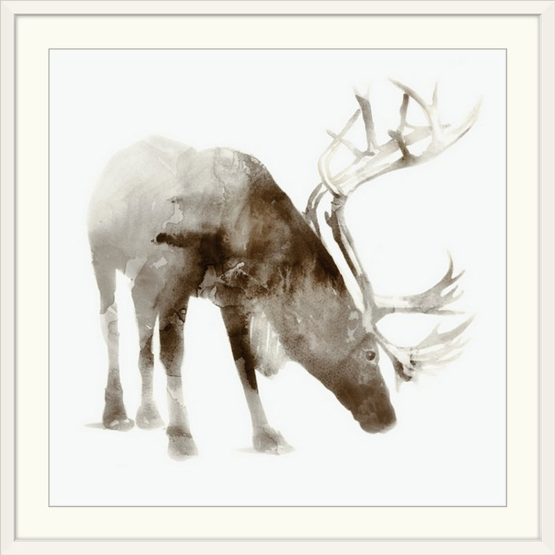 «Ezmae Caribou» par Edward Selkirk, impression, H 20" x l 20" x P 1", Cadre blanc