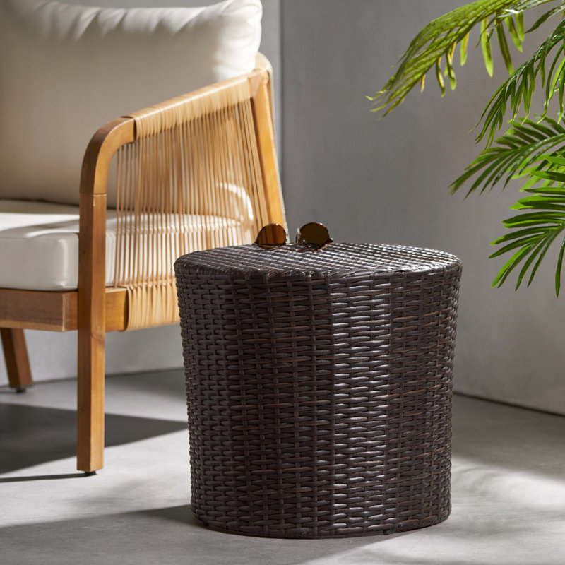Table d'appoint d'extérieur en rotin