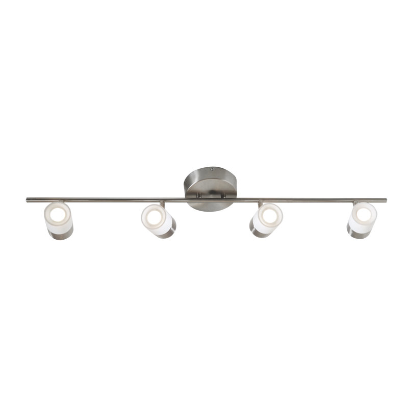 Satin Nickel and White LED Track Ceiling Light
