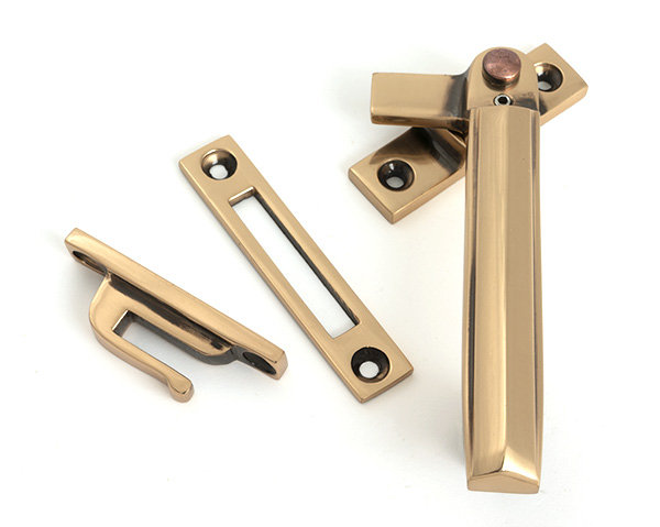 Art Deco Locking Fastener - RH, Polished Bronze