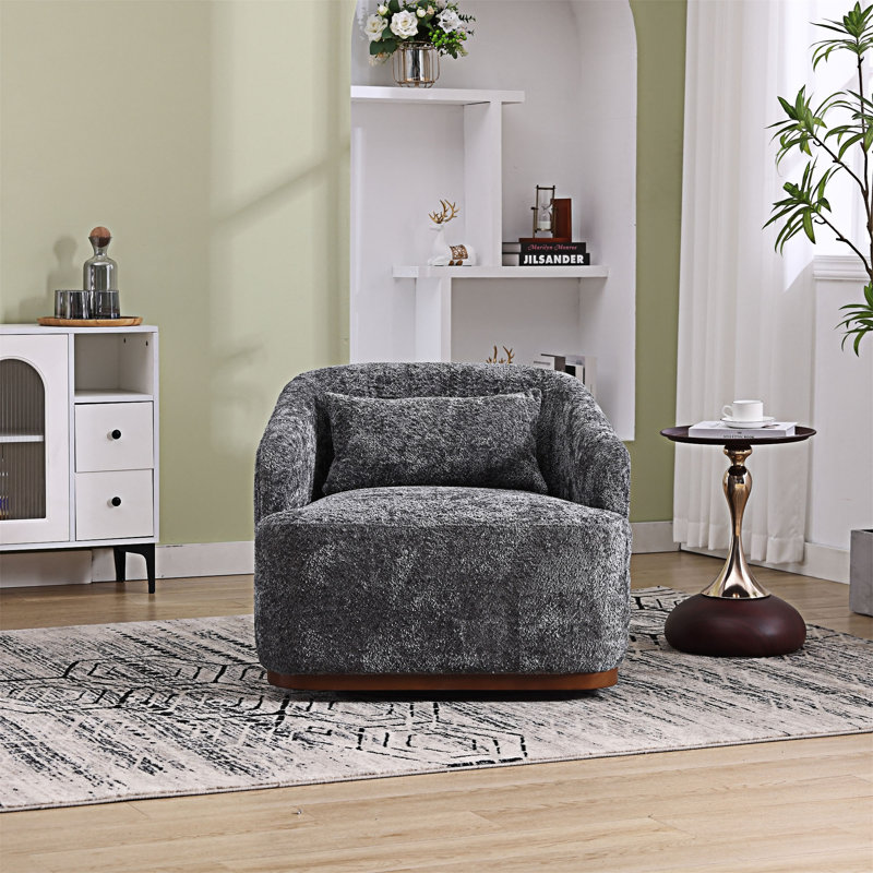 Fauteuil club pivotant à 360 degrés, Gris chenille