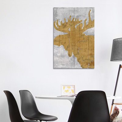 Rustic Lodge Animals Moose by Marie Elaine Cusson - Wrapped Canvas Painting