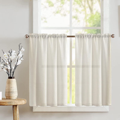 Solid Colour Tailored Cafe Curtain