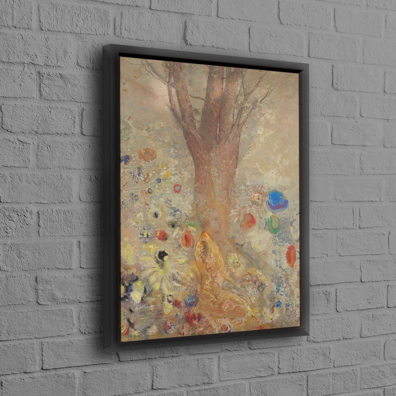 «Modern Odilon Redon-Inspired Bouddhist», impression sur toile décorative avec cadre pour œuvre d'art murale contemporaine