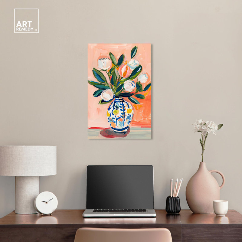 Boho Colorful Floral Abstract Canvas Wall Art, 10" x 15"