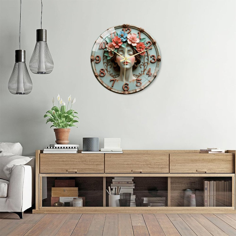 Horloge murale florale
