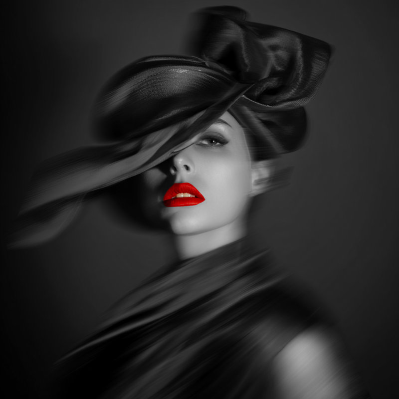 «Crimson Kiss in Shadow», art mural sur toile tendue, 20 po L x 20 po H x 1,5 po P