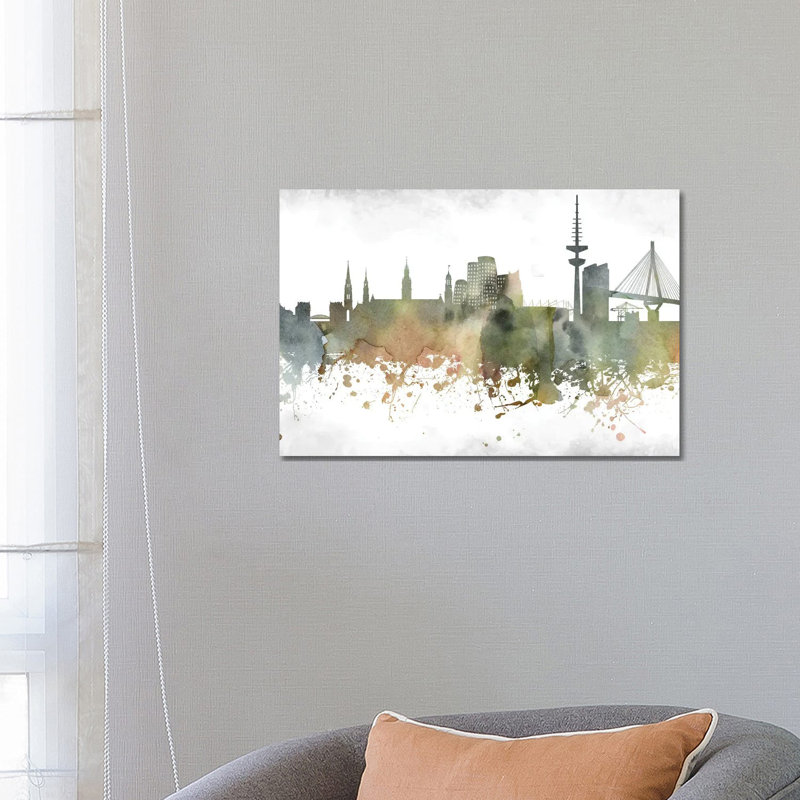 Dusseldorf Skyline by WallDecorAddict - Wrapped Canvas Print, 45.72cm H x 66.04cm W x 1.905cm D