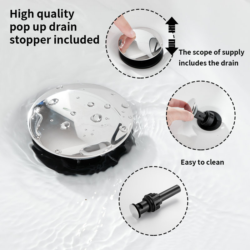Centerset 4Inch Bathroom Sink Faucet With Drain Assemly, Chrome