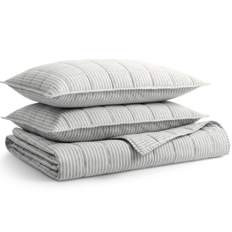 Ensemble de courtepointe Canfield, Courtepointe grand + 2 grandes taies décoratives, Marine