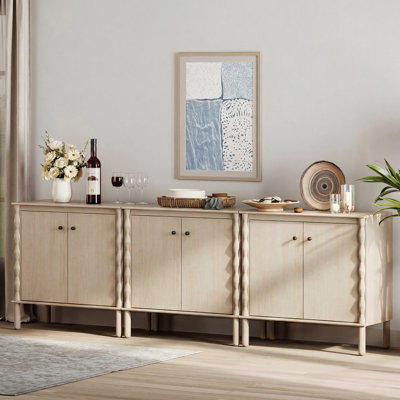 Buffet avec portes et pieds en bois massif Greeta