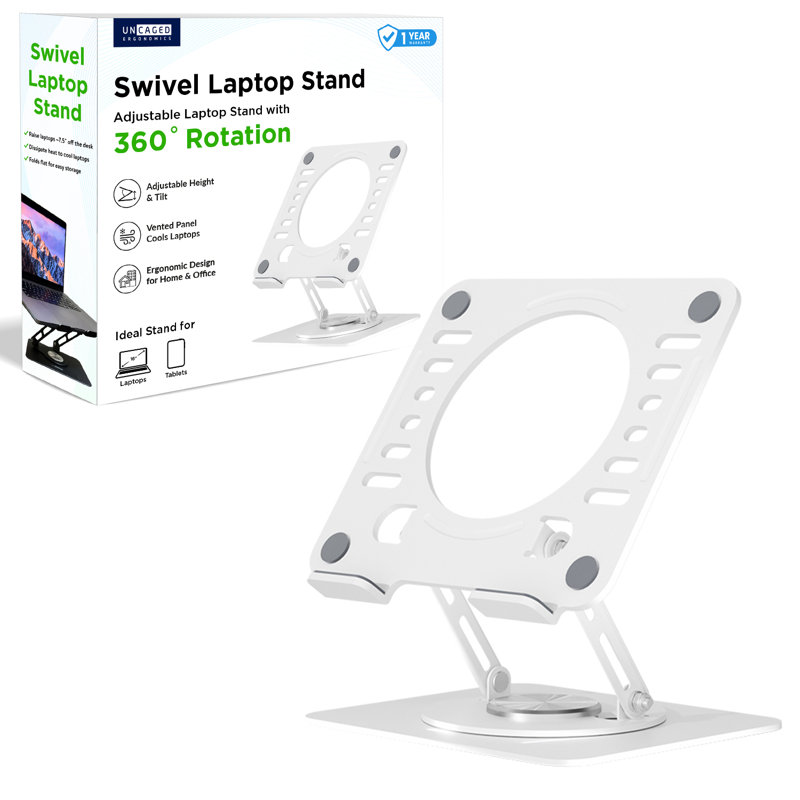 Support pour ordinateur portable pivotant Uncage, Blanc
