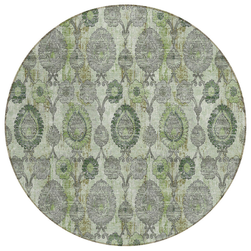 Tapis intérieur / extérieur Malchow avec envers antidérapant, Rond 8 pi