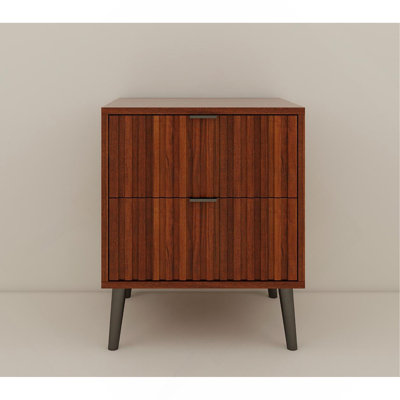 Wooden Nightstand with 2 Drawers