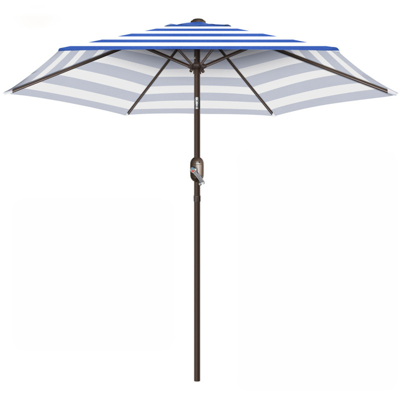 Parasol Shadan avec contrepoids inclus, Bleu / blanc
