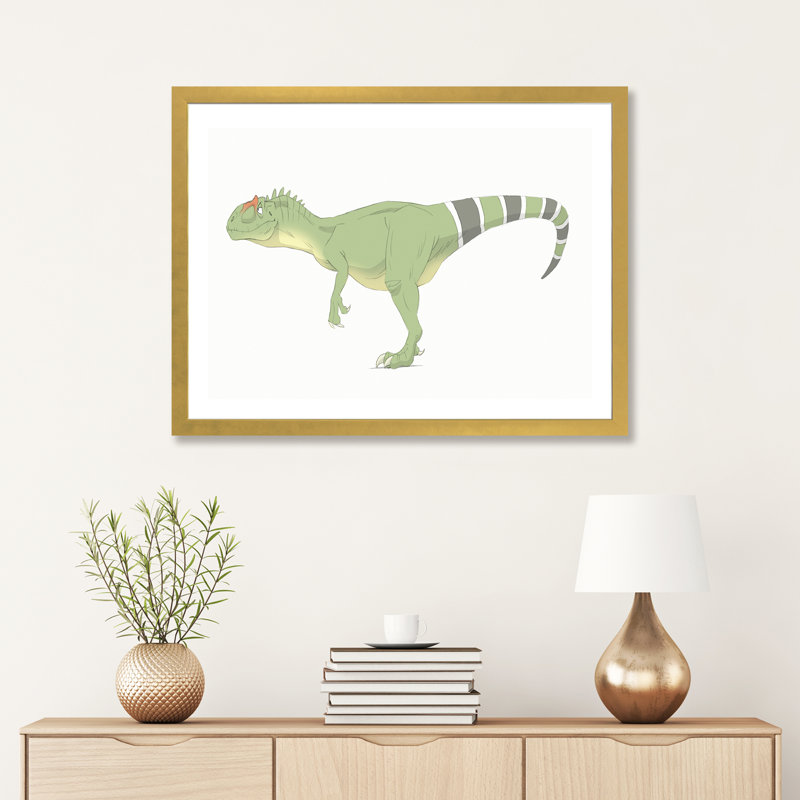 Allosaurus, dessin au crayon avec couleur numérique par Alice Turner - impression d'art graphique, H 24 po x l 32 po x P 1 po