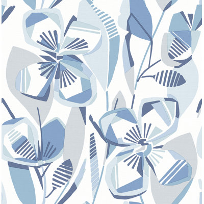 Nathalie Light Green Abstract Blooms Wallpaper