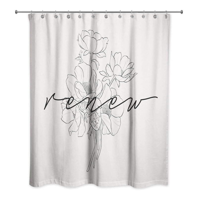 Rideau de douche simple à motif floral