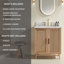 Meuble-lavabo de salle de bain autoportant 30 po entièrement assemblé en bois massif avec plateau blanc d'ingénierie entièrement assemblé