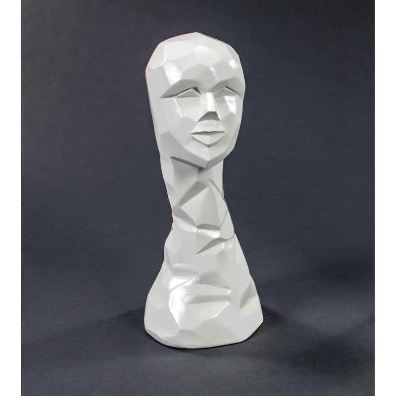 People Statue, 20" H x 9.5" W x 8.5" D, White