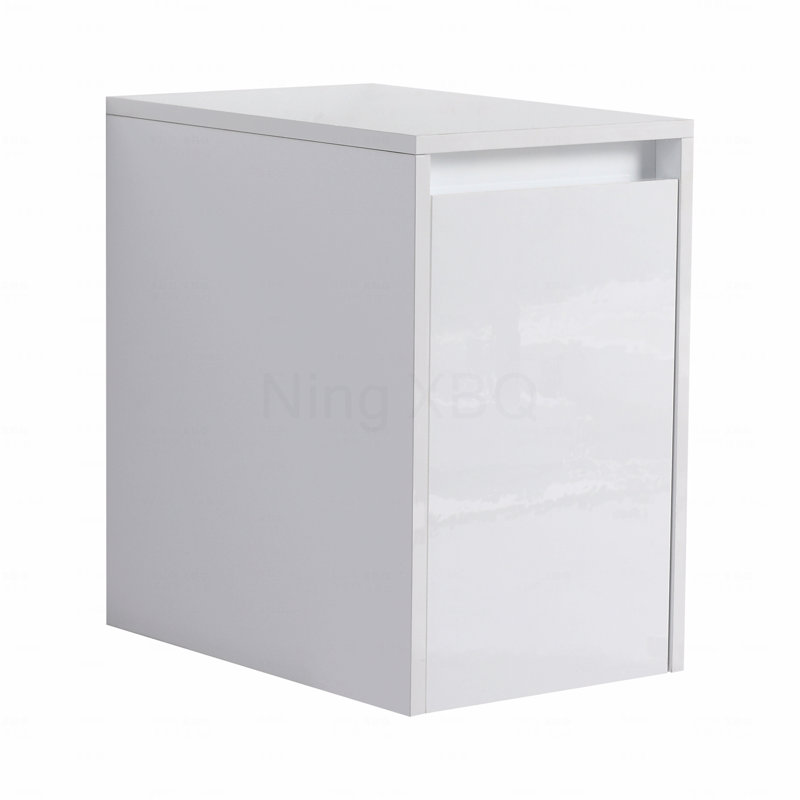 12" Bathroom Side Cabinet, Soft Close Doors, Float Mounting Design, Glossy White,(Kd-Packing)