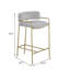 Tabouret gris et doré à dossier bas