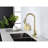 Single Handle Pull Down Kitchen Sink Faucet In Brushed Gold - Stainless Steel Material, 360 Rotating High Arc Nozzle, Three Water Output Styles For Different Works, Smooth Aerated Flow, Rust Proof-448549521