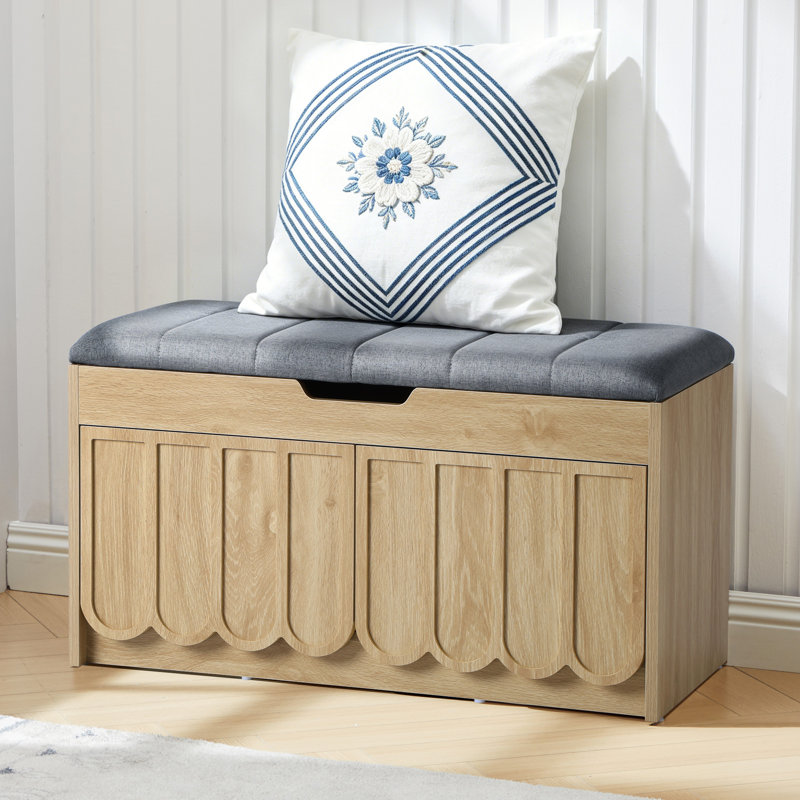 Banc de rangement rembourré pour chaussures, Natural