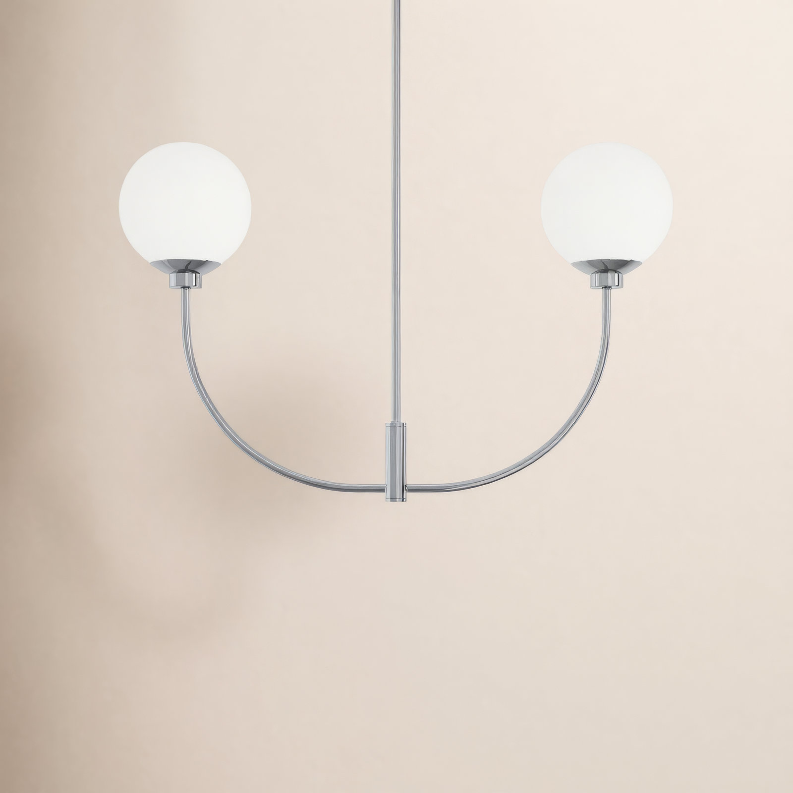 Kyle 2 - Light Metal Chandelier, 19" H x 30" W x 7" D, Chrome