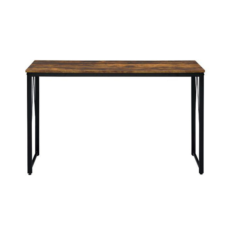 Bureau d'écriture rectangulaire avec base en métal, Brun, H 28,06 po x l 47,06 po x P 19,06 po