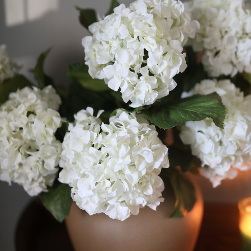 Double Hydrangea Faux Floral, Blue/Purple