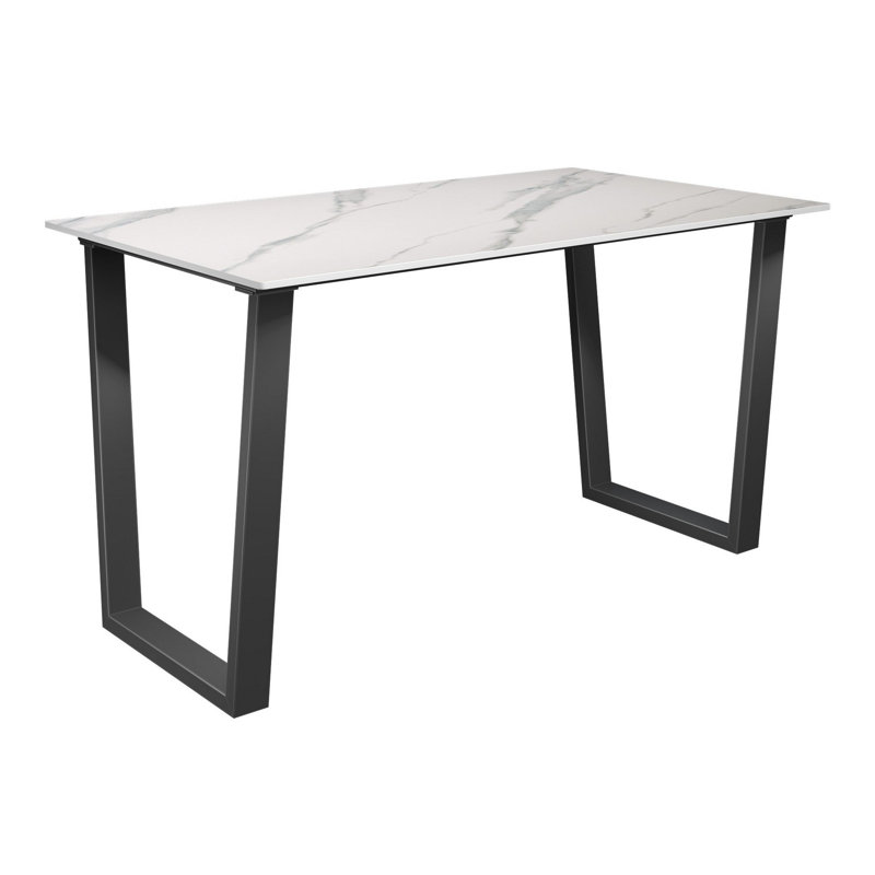 Chancler Metal Base Dining Table, White