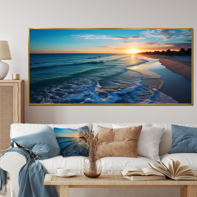 Tranquil Shores Sunset Beach Horizon IV - Beach Wall Art