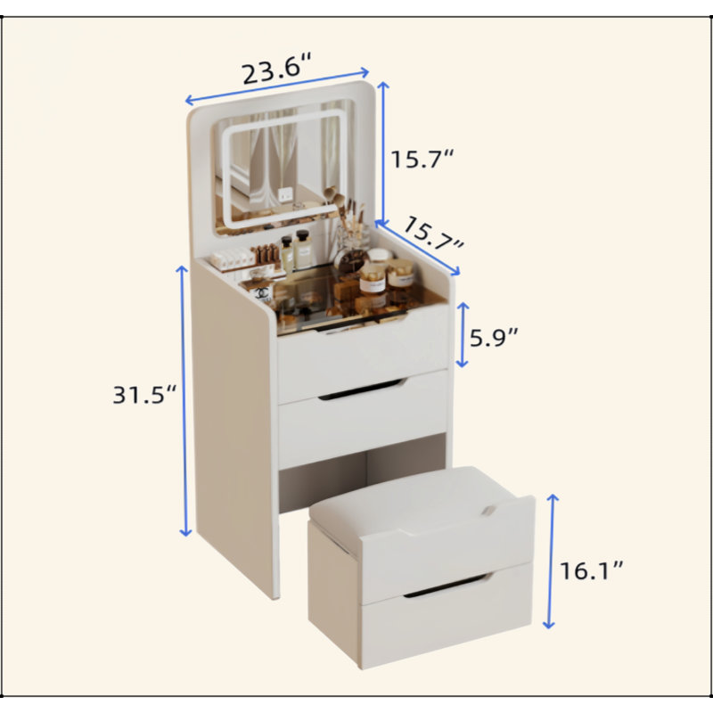Meuble-lavabo 3 en 1 avec miroir Plip