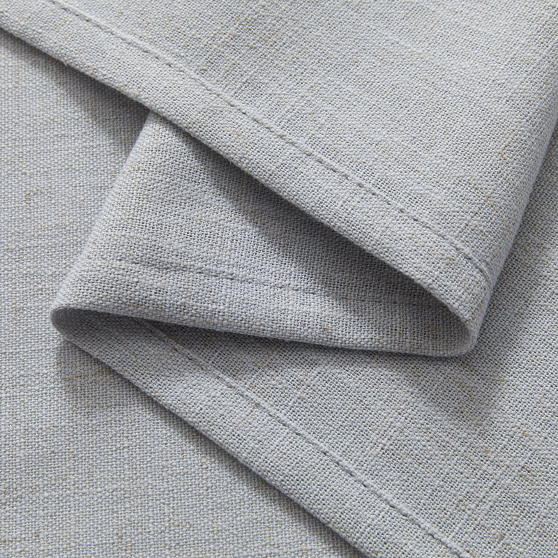 Carthamus Polyester Linen Textured Light Filtering Semi-Sheer Grommet Curtain Pair, Grayish White Linen, 42" W x 63" L