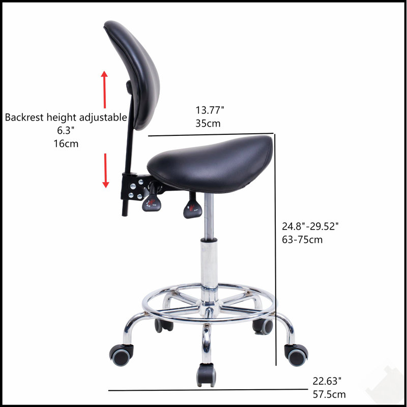 Fauteuil ergonomique avec dossier, pivotant, réglage hydraulique de la hauteur et roulettes