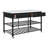 Clarkson Transitional Kitchen Island with Artificial Stone Top in White and Grey