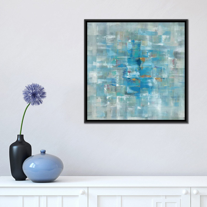 « abstract square », reproduction d’art sur toile tendue, H 37 po x l 37 po x P 1,5 po, Toile avec cadre noir