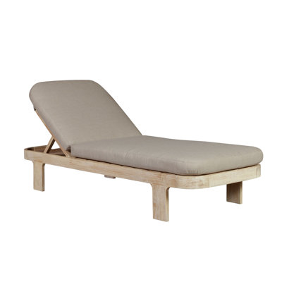 Eclipse Outdoor Solid Teak Wood Sun Lounger - Fabric