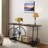 Console Table 59.1”, 2-Tier Industrial Entryway Table With Wheels, Narrow Entrance Sofa Table With Shelves, Hallway, Living Room, Foyer, Corridor, Office, Rustic Brown And Black