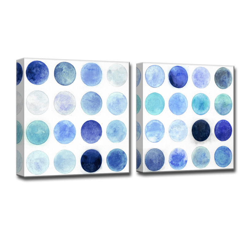 «Blue Moons I / II» par Norman Wyatt Jr., ensemble de 2 reproductions sur toiles tendues, H 12 po x l 24 po x 1,5 po