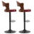 Modern Swivel Bar Stools Set Of 2, Wooden Upholstered Pu Leather Barstools With Back & Footrest, Counter Height Bar Chairs For Kitchen Island-1126708840