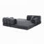 Canapé-lit convertible 4-en-1 avec tissu bouclé-133064707