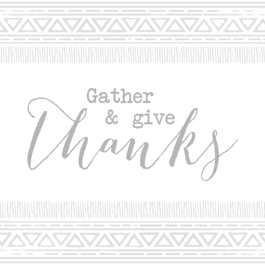 Gather And Give Thanks Aztec - Wrapped Canvas Print