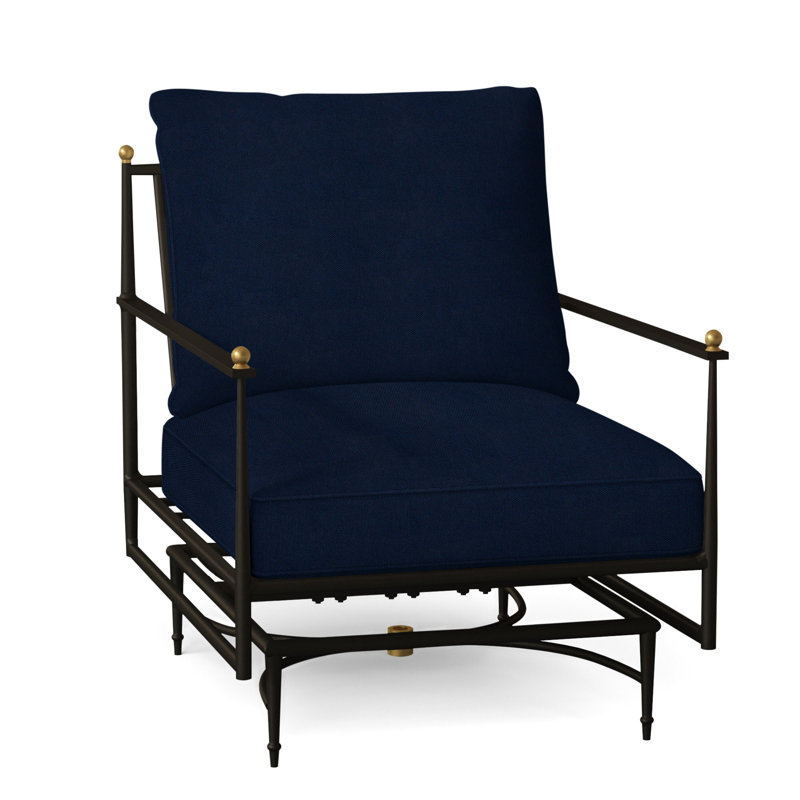 Méridienne en aluminium Roma, Velours indigo, Welt, Standard Plus