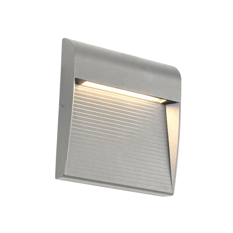 Casa LED Wall Light, Gray, 6.75" H x 6.75" W x 1" D