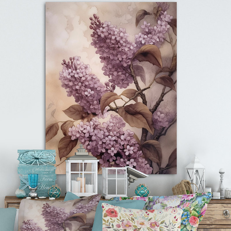 Lilas mauves parfumés III, H 40 po x l 30 po x P 1,5 po, Toile tendue