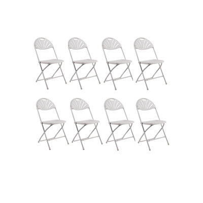 Fan Back Folding Chair (Steel-Poly Chair), 8 Chair Bundle By Chivari