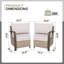 Ensemble de conversation modulaire en osier 2 pièces avec accoudoirs courbés en métal-66093583