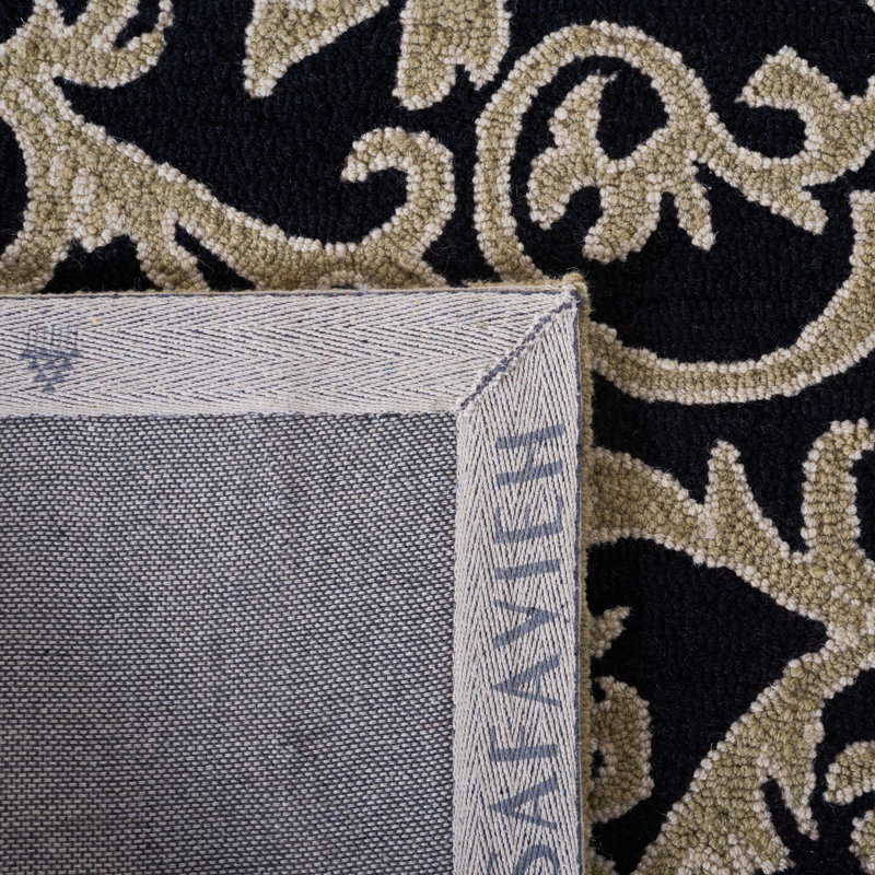 Hand Hooked Wool Floral Rug, Rectangle 5'3" x 8'3"